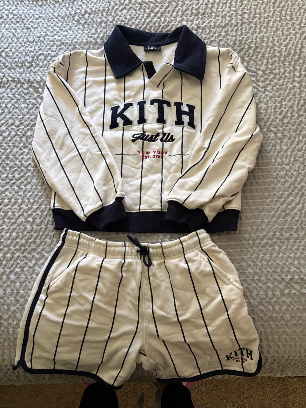 Boys Kith White & Navy Set